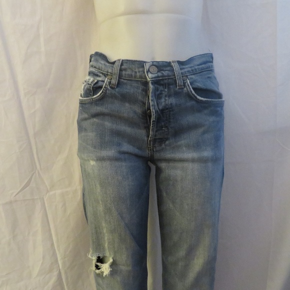 7 FOR ALL MANKIND DISTRESSED JEANS SIZE 30 - Picture 2 of 8